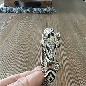 Silver Rhinestone Panther Ring